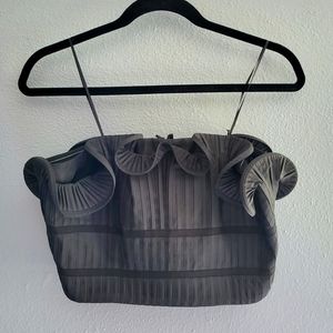 AMUR Oriel Top, Stapless Crop Bustier, L, Black